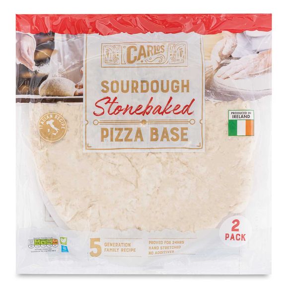 Sourdough Stonebaked Pizza Base 360g 2 Pack Carlos